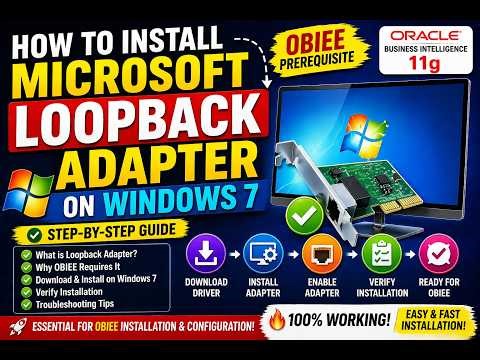 How to Install Microsoft Loopback Adapter on Windows 7 | OBIEE Prerequisite Step-by-Step