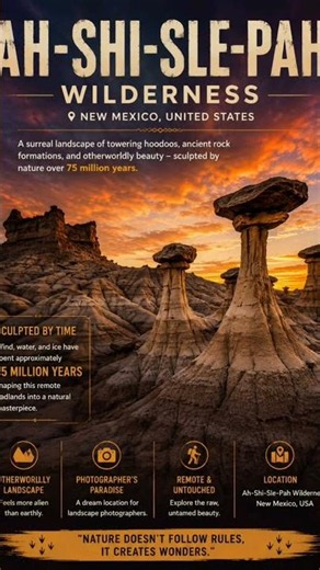 🏜️ Nature's Masterpiece | Ah-Shi-Sle-Pah Wilderness | New Mexico | USA | 75 million years