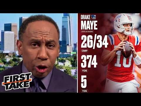 FIRST TAKE | "DRAKE MAYE DELIVERS A 5-TD MASTERCLASS!" - Stephen A. on Patriots beat Raiders 45-17