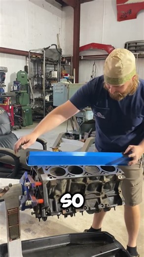 Why Is This Mechanic Grinding the Engine Block 🤯 #shorts #mechanic #engine #block #facts