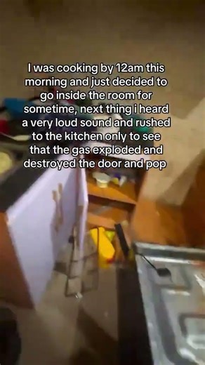 How I stepped out of the kitchen and just 3 seconds later, the gas cylinder I was using Exploded