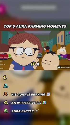 Top 5 Aura Farming Moments 😭 | South Park #shorts