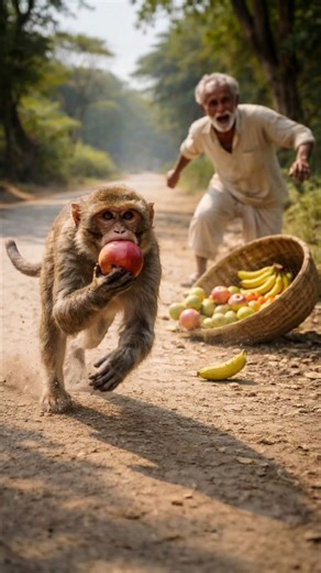 A Monkey Stole His Fruit… But Gave Him a Lesson for Life #monkey #rescue #humanity #animals