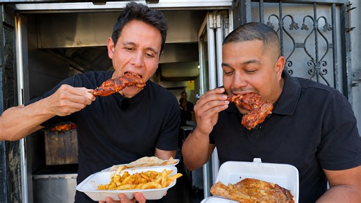 They Stuffed an Entire Loaf With Fries, Calamari and Sauce… Wait Until You See How They Eat This Monster