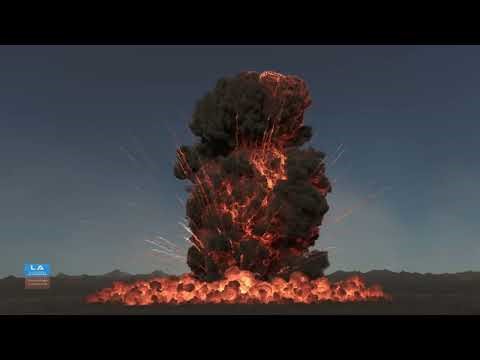 Massive ground Billowing Explosion with very dense Smoke and fast Shockwave - Houdini 3D simulation