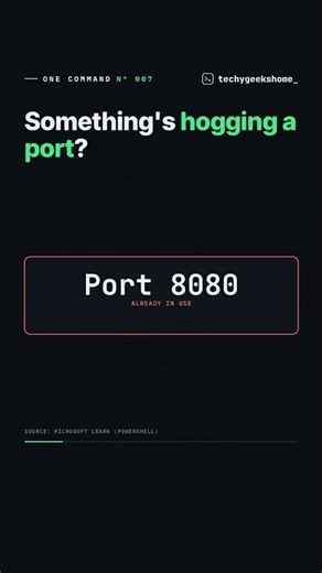 Find What's Using a Port in Windows (One PowerShell Line)