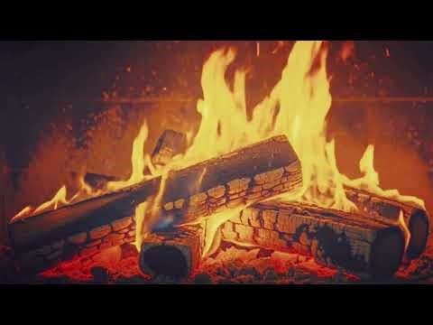 4K Burning Fire with Natural Fireplace Sounds