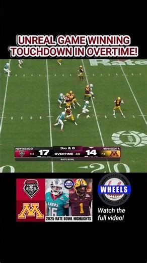 UNREAL GAME WINNING #TOUCHDOWN IN #OVERTIME | #Minnesota #Football #CollegeFootball #Win #Amazing