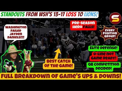 📝ELITE Defense! JD5 FAIL! BAD Offense! O-Line NOT Game Ready! Week-1 Hero FALLS! | WSH vs DET REVIEW