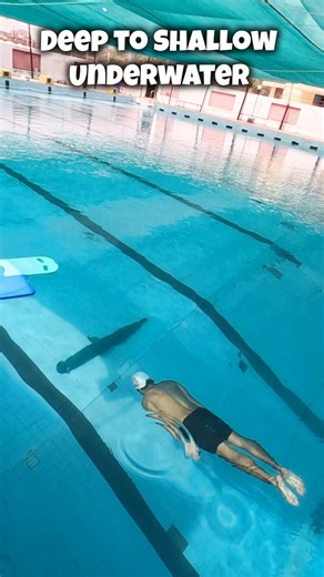Deep to Shallow Underwater (No Breathe) 🏊🏻 #swimming #swimmingtips #swimmingpool #underwater