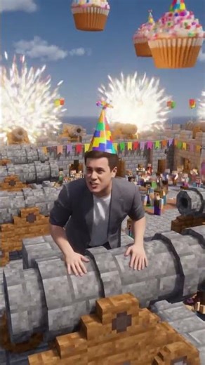 Man Gets Launched Out of Cupcake Cannon #shorts #party #viral
