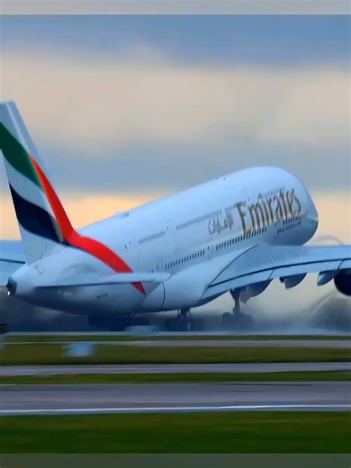 Emirates A380 Takeoff from Manchester Airport