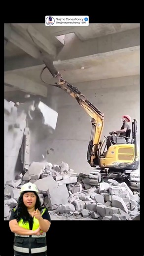 Demolition Safety Reminder – One Wrong Move Can Bring Tons of Concrete Down! ⚠️🏗️