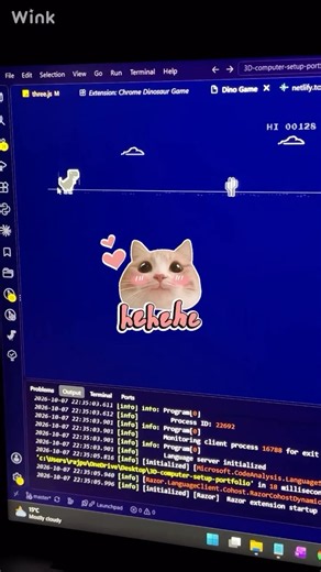 Install Chrome dino game on yr VS Code 👩🏻‍💻 🦖 #coding #vscode #chromedinosaurgame #fun #claude