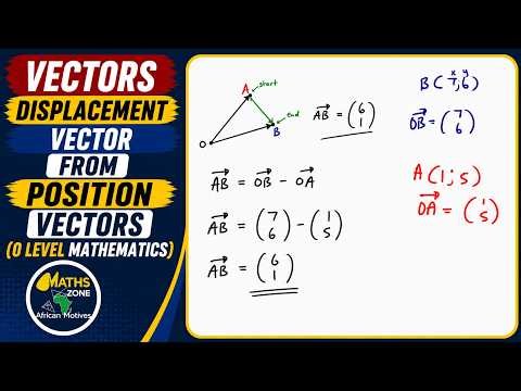 Vectors Displacement Vector from Position Vectors O Level Mathematics ‪@mathszoneafricanmotives‬