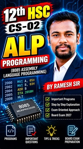 12th CS-02 ALP Code Preparation video. Assembly Language Programming. #12thhsc #maharashtraboard #cs