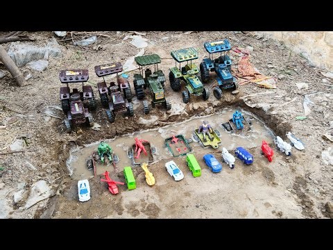 All the tractors and drivers were trapped in the ditch. Tractors came and pulled them out.