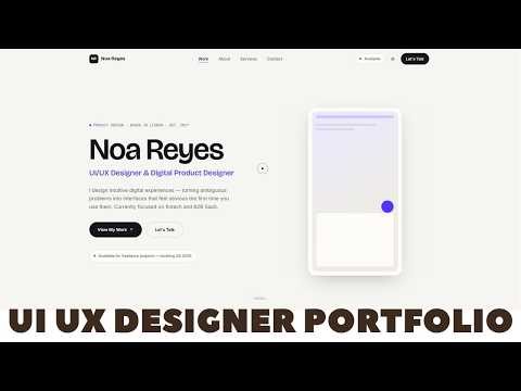Creating a UI and UX Designer Portfolio website In HTML CSS and Javascript | Source code
