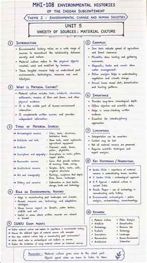 #IGNOU #MHI108 #MAHI #MAHistory #EnvironmentalHistory #HistoryNotes