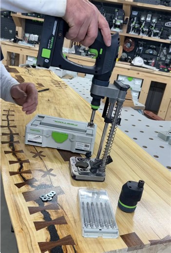Using Festool CXS 18 Drill for Workbench Top Assembly