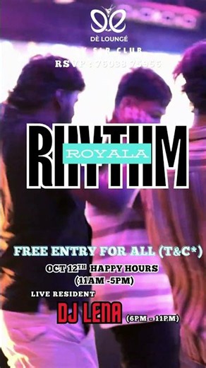RHYTHM ROYALA🌝❤️night party | party @deloungerestobar_2026