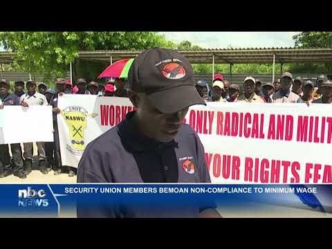 NASWU protests in Rundu over minimum wage - nbc