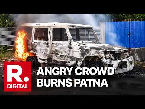 Patna Violence After Fatal Accident; Police Vehicles Set Ablaze By Crowd