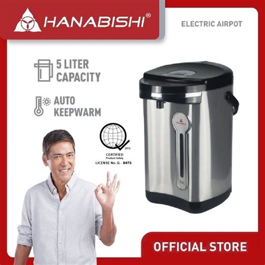 Hanabishi Electric AirpHaot HOTPOT-600SS | 5L Stainless Steel Inner Pot Electric Airpot | Lazada Philippines