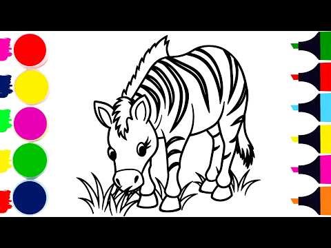 🦓How To Draw Cute Cartoon Zebra | Zebra Drawing | Easy Step By Step Tutorial for Beginners