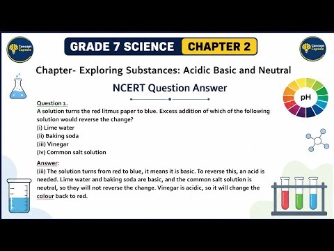 Class 7 Science Chapter 2 NCERT Question Answers Exploring Substances Acidic,Basic & Neutral 2026-27