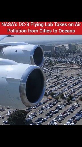 NASA’s DC-8 aircraft during low-altitude research flights for the AEROMMA project. The DC-8 is not a passenger plane — it’s a flying laboratory packed with scientific instruments studying air pollution and atmospheric chemistry. AEROMMA (Atmospheric Emissions and Reactions Observed from Megacities to Marine Areas) helps scientists understand how pollution from big cities changes as it travels toward oceans and coastal regions. These missions improve climate models and help protect air quality an