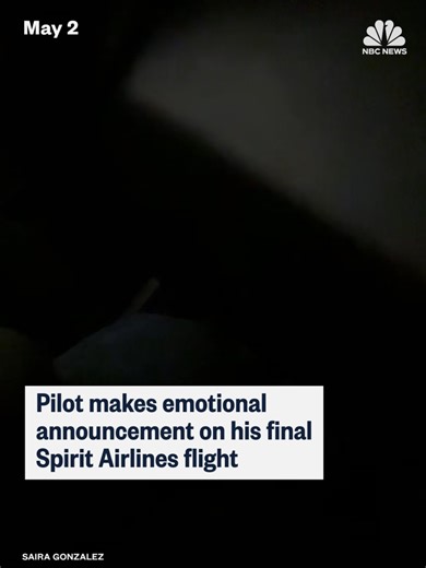 After a Spirit Airlines pilot received news that the company was officially ceasing its operations during a flight, he made an emotional announcement to thank passengers and crew for their support over the years.