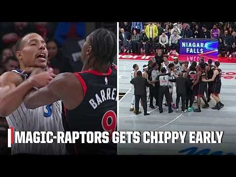 Tensions rise early in Magic-Raptors between Desmond Bane & RJ Barrett 👀 | NBA on ESPN