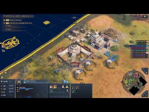 AOE4 4v4 hardest AI 14min Fast Imperial (I'm too slow) | Mongols #aoe4 #gameplay