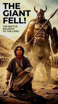 David vs Goliath 🙏 The Battle Belongs to the Lord! #biblestories #david#jesussaves#godsmessagetoday