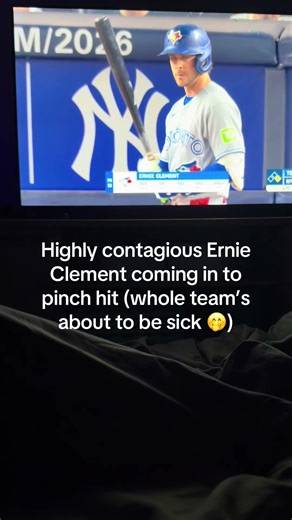 Ernie Clement coming in to pinch hit despite have strep throat #ernieclement #clement #bluejays #mlb