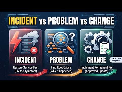 Incident vs Problem vs Change Management Explained ITIL & ITSM Interview Guide