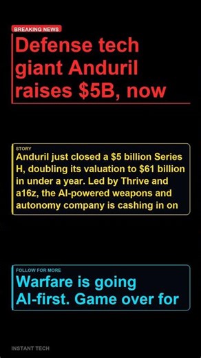 ANDURIL DOUBLES TO $61B VALUATION