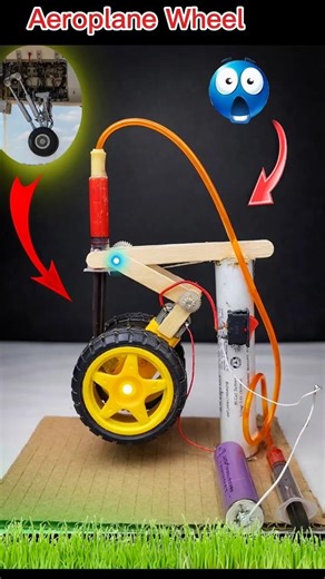 how to make aeroplane hydraulic front wheel mini project 7th class science project#viral #shorts