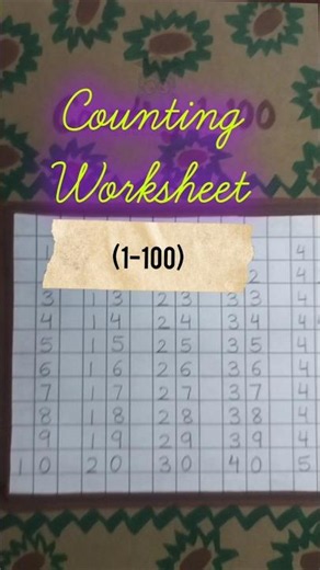 Counting 1 to 100 Worksheet 📝✨ || #shorts #kidslearning #maths