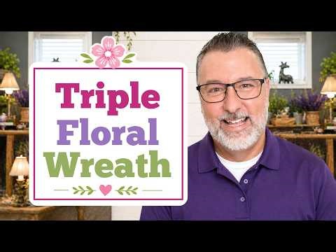 Triple Floral Wreath - Zinnia Wreath DIY - #springdecor @DavesWreaths