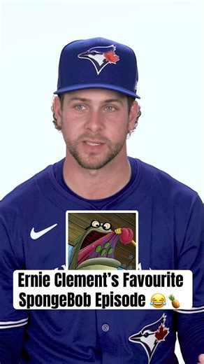 Ernie Clement shares his favourite SpongeBob episode 😂🥒 #MLB #BlueJays