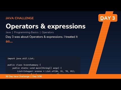Operators & expressions - Day 3/90 Java Challenge