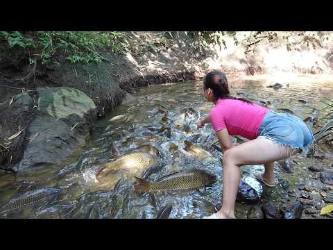 Fishing Skills - Fishing Using Water Pumps, Lucky Girl Catches Many Big Fish