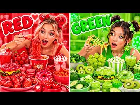 Eating Only One Color of Food for a Day! 🌈 Crazy Food Challenges by 123 GO! Food