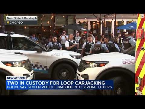 2 in custody after stolen vehicle crashes into several others in the Loop, Chicago police say