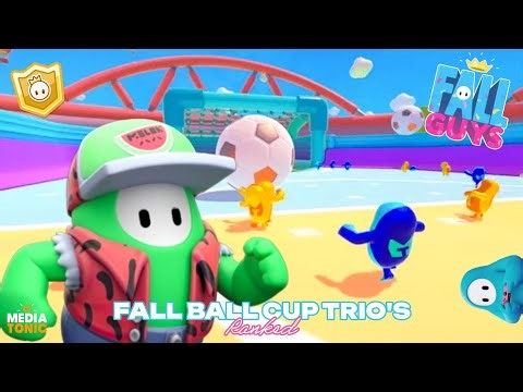Fall Guys. • Fall Ball Cup Trio's Ranked Show win with 2 other beans. • Fall Ball final. • 🛗⚽️🎉👑