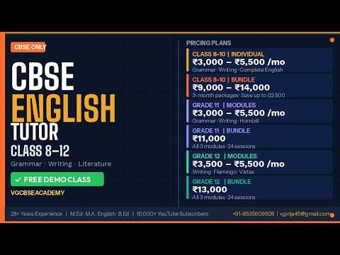Private CBSE English Tutor | Class 8–12 | 28 Years Experience | Live 1-on-1 Classes | India | CBSE