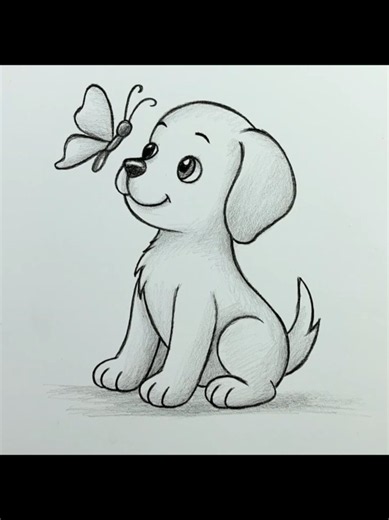 🐶🦋 How to Draw a Cute Puppy & Butterfly | Easy Step-by-Step Drawing Tutorial for Beginners ✏️🎨 #HowToDraw #PuppyDrawing #ButterflyDrawing #EasyDrawing #DrawingTutorial