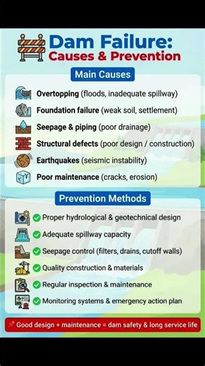 Dam Failure Causes and Preventions | Basic Knowledge for Civil Engineering | #Shorts